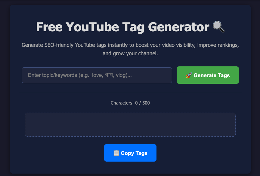 YouTube Tag Generator